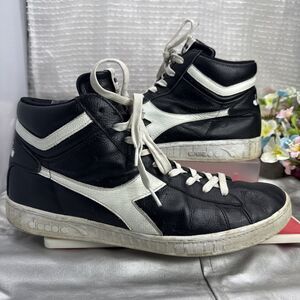 (S6) Diadora Men's Game l High Waxed-M | Black/White,Size 13 M, USA